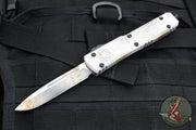 Microtech Sand Trooper Ultratech OTF Knife- Single Edge- Distressed White Handle- Distressed White Plain Edge Blade 121-1 SAD