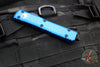 Microtech Ultratech OTF Knife- Single Edge- Blue Handle- Black Part Serrated Blade 121-2 BL