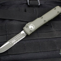Microtech Ultratech OTF Knife- Single Edge- OD Green Cerakoted Chassis and Part Serrated Blade 121-2 COD
