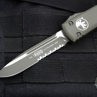 Microtech Ultratech OTF Knife- Single Edge- OD Green Cerakoted Chassis and Part Serrated Blade 121-2 COD