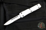 Microtech Stormtrooper Ultratech OTF Knife- Single Edge- White Handle- White Part Serrated Edge Blade 121-2 STD