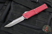 Microtech Combat Troodon Gen III OTF Knife- Interceptor Edge- Merlot Red Handle- Apocalyptic Finished Blade 1217-10 APMRS