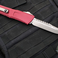 Microtech Combat Troodon Gen III OTF Knife- Interceptor Edge- Merlot Red Handle- Apocalyptic Finished Blade 1217-10 APMRS