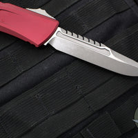 Microtech Combat Troodon Gen III OTF Knife- Interceptor Edge- Merlot Red Handle- Apocalyptic Finished Blade 1217-10 APMRS