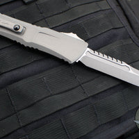 Microtech Combat Troodon Gen III OTF Knife- Interceptor Edge- Natural Clear Handle- Apocalyptic Finished Blade 1217-10 APNCS