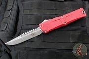 Microtech Combat Troodon Gen III OTF Knife- Interceptor Edge- Red Handle- Apocalyptic Plain Edge Blade 1217-10 APRDS