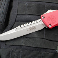 Microtech Combat Troodon Gen III OTF Knife- Interceptor Edge- Red Handle- Apocalyptic Plain Edge Blade 1217-10 APRDS