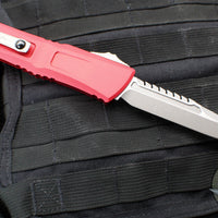 Microtech Combat Troodon Gen III OTF Knife- Interceptor Edge- Red Handle- Apocalyptic Plain Edge Blade 1217-10 APRDS