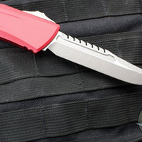 Microtech Combat Troodon Gen III OTF Knife- Interceptor Edge- Red Handle- Apocalyptic Plain Edge Blade 1217-10 APRDS