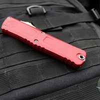 Microtech Combat Troodon Gen III OTF Knife- Interceptor Edge- Red Handle- Apocalyptic Plain Edge Blade 1217-10 APRDS