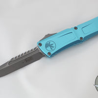 Microtech Combat Troodon Gen III OTF Knife- Interceptor Edge- Turquoise Handle- Apocalyptic Plain Edge Blade 1217-10 APTQS