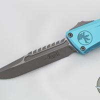 Microtech Combat Troodon Gen III OTF Knife- Interceptor Edge- Turquoise Handle- Apocalyptic Plain Edge Blade 1217-10 APTQS