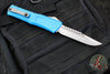 Microtech Combat Troodon Gen III OTF Knife- Interceptor Edge- Blue Handle- Stonewash Blade 1217-10 BLS Gen III