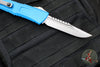 Microtech Combat Troodon Gen III OTF Knife- Interceptor Edge- Blue Handle- Stonewash Blade 1217-10 BLS Gen III