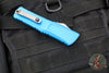 Microtech Combat Troodon Gen III OTF Knife- Interceptor Edge- Blue Handle- Stonewash Blade 1217-10 BLS Gen III