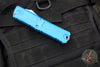 Microtech Combat Troodon Gen III OTF Knife- Interceptor Edge- Blue Handle- Stonewash Blade 1217-10 BLS Gen III