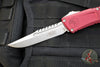 Microtech Combat Troodon Gen III OTF Knife- Interceptor Edge- Merlot Red Handle- Stonewash Blade 1217-10 MRS Gen III