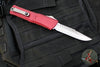 Microtech Combat Troodon Gen III OTF Knife- Interceptor Edge- Merlot Red Handle- Stonewash Blade 1217-10 MRS Gen III