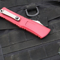 Microtech Combat Troodon Gen III OTF Knife- Interceptor Edge- Merlot Red Handle- Stonewash Blade 1217-10 MRS Gen III