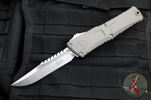 Microtech Combat Troodon Gen III OTF Knife- Interceptor Edge- Natural Clear Handle- Stonewash Blade 1217-10 NCS