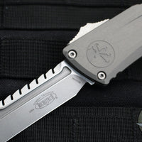 Microtech Combat Troodon Gen III OTF Knife- Interceptor Edge- Natural Clear Handle- Stonewash Blade 1217-10 NCS