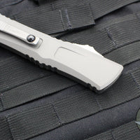 Microtech Combat Troodon Gen III OTF Knife- Interceptor Edge- Natural Clear Handle- Stonewash Blade 1217-10 NCS