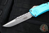 Microtech Combat Troodon Gen III OTF Knife- Interceptor Edge- Turquoise Handle- Stonewash Blade 1217-10 TQS Gen III