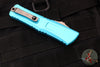 Microtech Combat Troodon Gen III OTF Knife- Interceptor Edge- Turquoise Handle- Stonewash Blade 1217-10 TQS Gen III