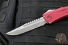Microtech Combat Troodon Gen III OTF Knife- Interceptor Edge- Merlot Red Handle- Apocalyptic Part Serrated Blade 1217-11 MRS