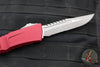 Microtech Combat Troodon Gen III OTF Knife- Interceptor Edge- Merlot Red Handle- Apocalyptic Part Serrated Blade 1217-11 MRS