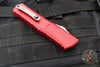 Microtech Combat Troodon Gen III OTF Knife- Interceptor Edge- Red Handle- Apocalyptic Part Serrated Blade 1217-11 APRDS