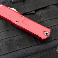 Microtech Combat Troodon Gen III OTF Knife- Interceptor Edge- Red Handle- Apocalyptic Part Serrated Blade 1217-11 APRDS