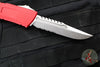 Microtech Combat Troodon Gen III OTF Knife- Interceptor Edge- Red Handle- Stonewash Part Serrated Blade 1217-11 RDS