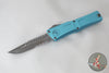 Microtech Combat Troodon Gen III OTF Knife- Interceptor Edge- Turquoise Handle- Apocalyptic Part Serrated Blade 1217-11 APTQS