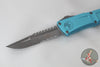 Microtech Combat Troodon Gen III OTF Knife- Interceptor Edge- Turquoise Handle- Apocalyptic Part Serrated Blade 1217-11 APTQS