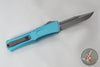 Microtech Combat Troodon Gen III OTF Knife- Interceptor Edge- Turquoise Handle- Apocalyptic Part Serrated Blade 1217-11 APTQS