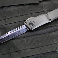 Microtech Combat Troodon Gen III OTF Knife- Interceptor Edge- Black Hefted Handle- Vegas Forge Blued Damascus- 1217-16 MS3 v2