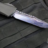 Microtech Combat Troodon Gen III OTF Knife- Interceptor Edge- Black Hefted Handle- Vegas Forge Blued Damascus- 1217-16 MS3 v2