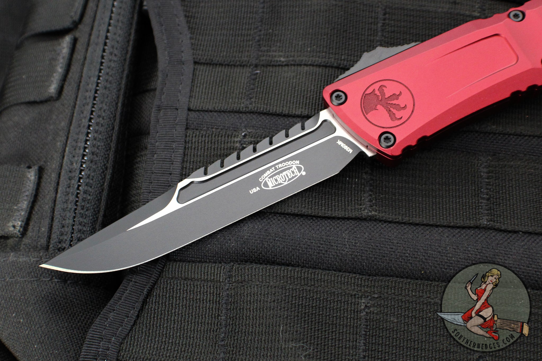 Microtech Combat Troodon Gen III OTF Knife- Interceptor Edge- Merlot R ...