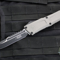 Microtech Combat Troodon Gen III OTF Knife- Interceptor Edge- Natural Clear Handle- Black Blade 1217-1 NCS