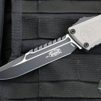 Microtech Combat Troodon Gen III OTF Knife- Interceptor Edge- Natural Clear Handle- Black Blade 1217-1 NCS