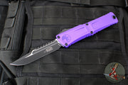 Microtech Combat Troodon Gen III OTF Knife- Interceptor Edge- Purple Handle- Black Blade 1217-1 PUS