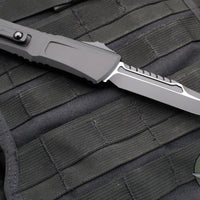 Microtech Combat Troodon Gen III OTF Knife- Interceptor Edge- Tactical- Black Handle- Black Blade 1217-1 TS