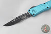 Microtech Combat Troodon Gen III OTF Knife- Interceptor Edge- Turquoise Handle- Black Part Serrated Blade 1217-2 TQS