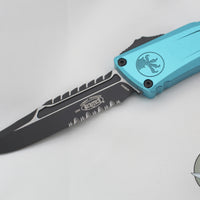 Microtech Combat Troodon Gen III OTF Knife- Interceptor Edge- Turquoise Handle- Black Part Serrated Blade 1217-2 TQS