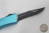 Microtech Combat Troodon Gen III OTF Knife- Interceptor Edge- Turquoise Handle- Black Part Serrated Blade 1217-2 TQS