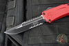 Microtech Combat Troodon Gen III OTF Knife- Interceptor Edge- Red Handle- Black Part Serrated Blade 1217-2 RDS