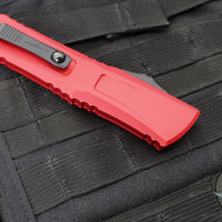 Microtech Combat Troodon Gen III OTF Knife- Interceptor Edge- Red Handle- Black Part Serrated Blade 1217-2 RDS