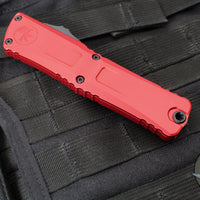 Microtech Combat Troodon Gen III OTF Knife- Interceptor Edge- Red Handle- Black Part Serrated Blade 1217-2 RDS