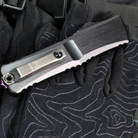 Microtech Combat Troodon Gen III OTF Knife- Hellhound Edge- Black Handle- Baker Forge Blued Damascus- 1219-16 MS3